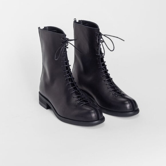 NEW Y’s Yohji Yamamoto Black Lace-Up Ankle Boots – US 7 / EU 38 / JP 24 (4) - Picture 3 of 8